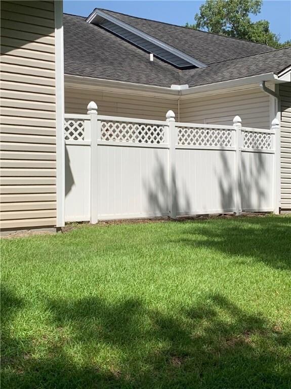 Fenced in patio
