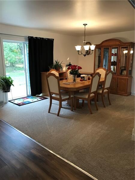 great dining room for family dinners and sliding g