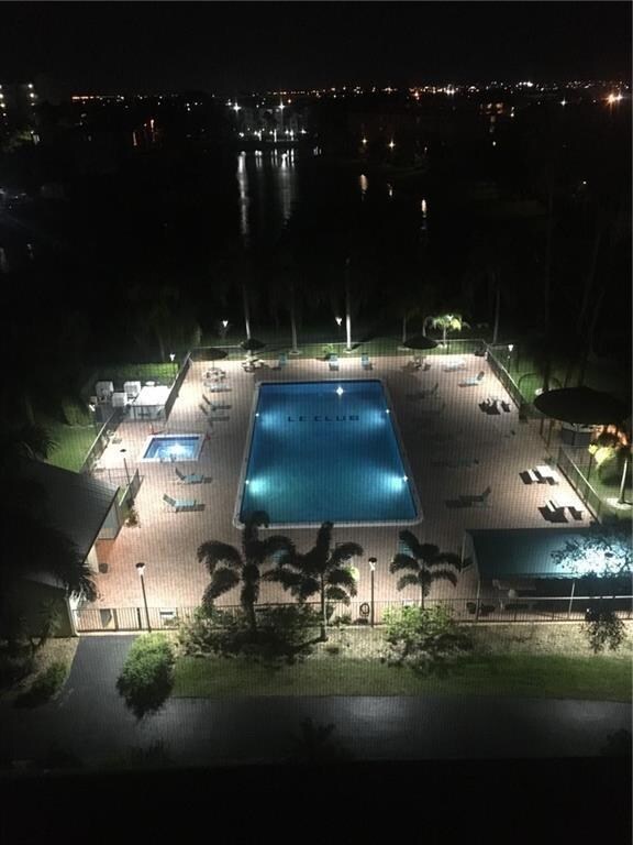 Night View of the Pool
