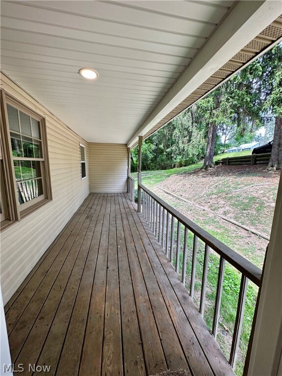 View of wooden deck
