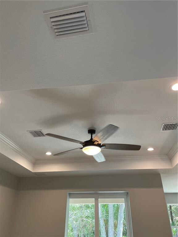 Tray Ceiling in Great Room-Ceiling Fans Throughout