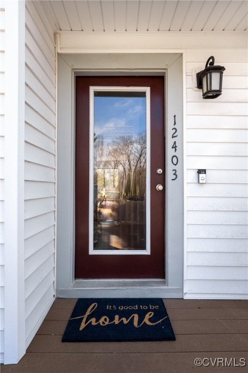 View of doorway to property