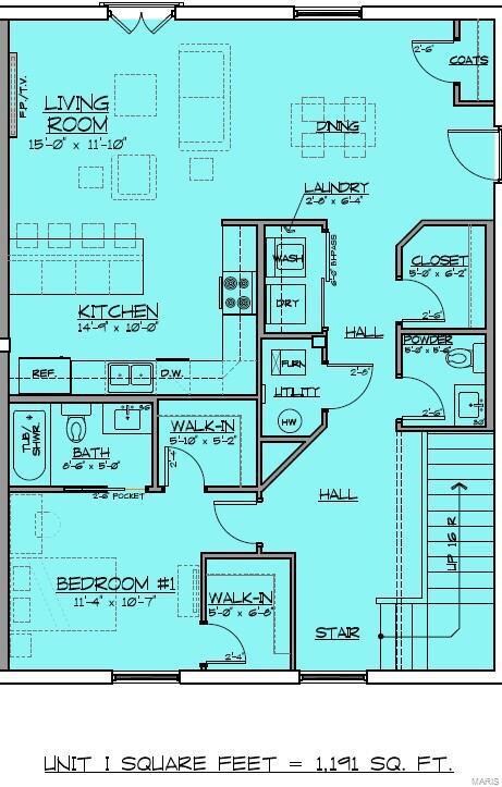 Main Level Floor Plan Unit 203