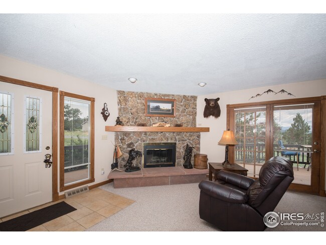 Beautiful rock fireplace