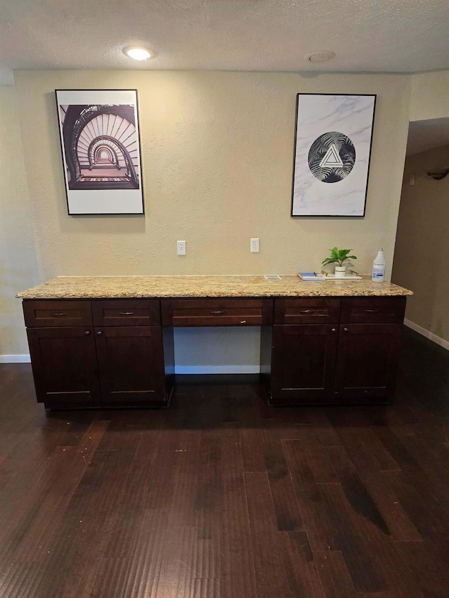 Interior details with wood-style flooring, built i