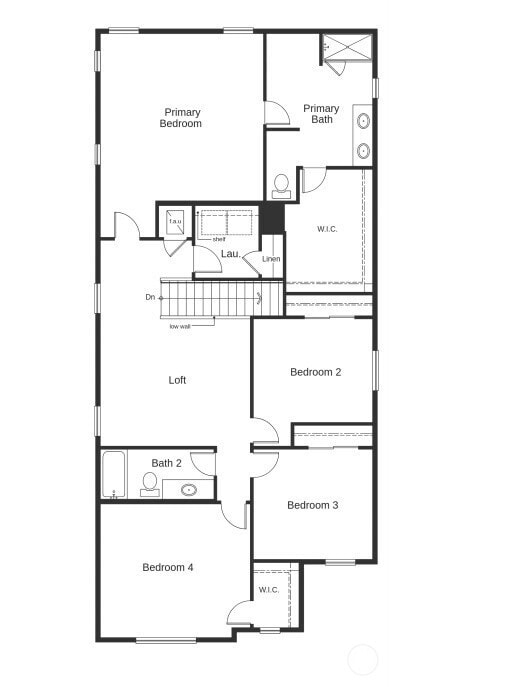 Plan layout, not of actual home