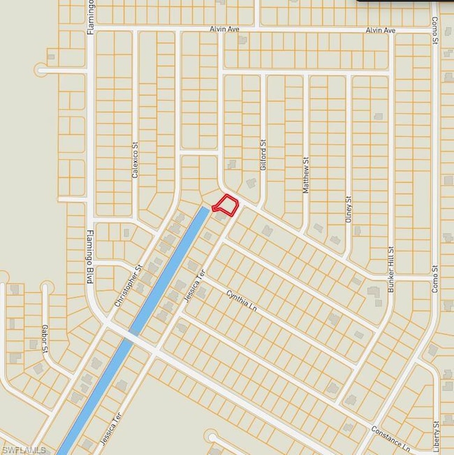 Map showing property parcels