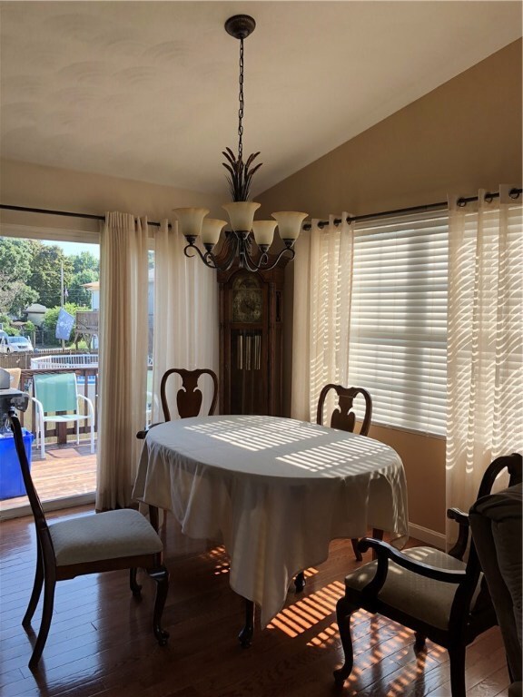Dining area with sliders to deck