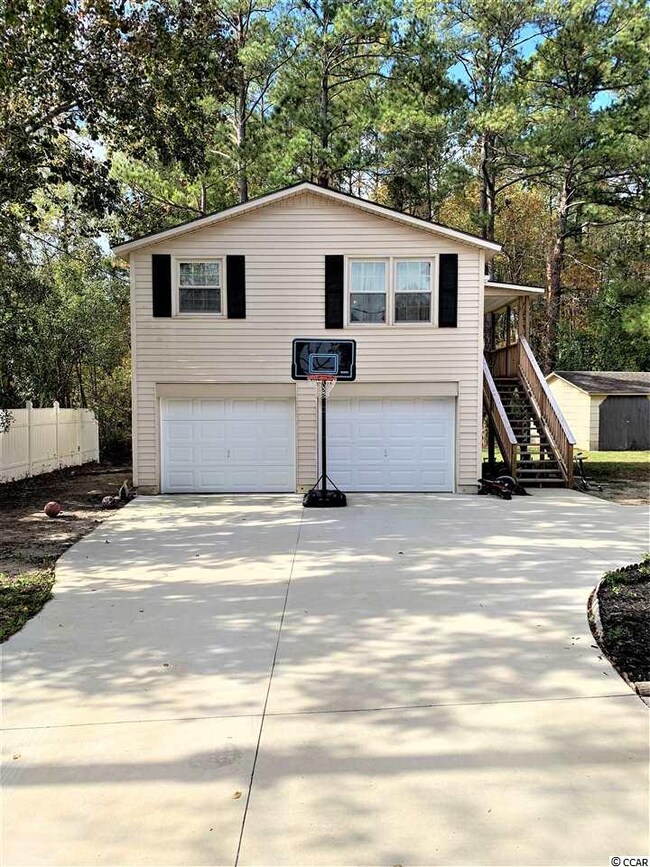 Front of 2 car garage