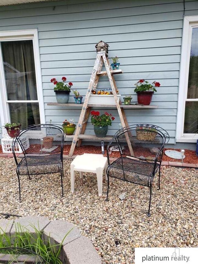 Backyard has a built in firepit