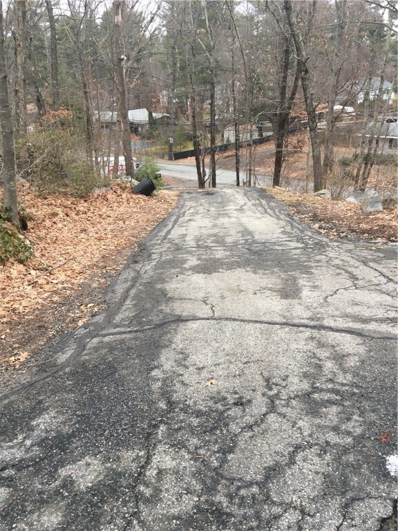 Looking down driveway