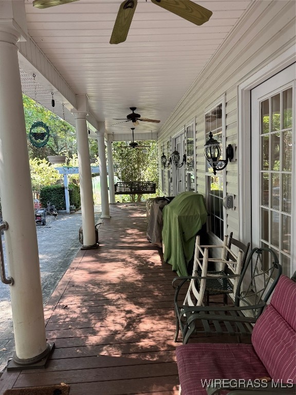 Large covered back porch
