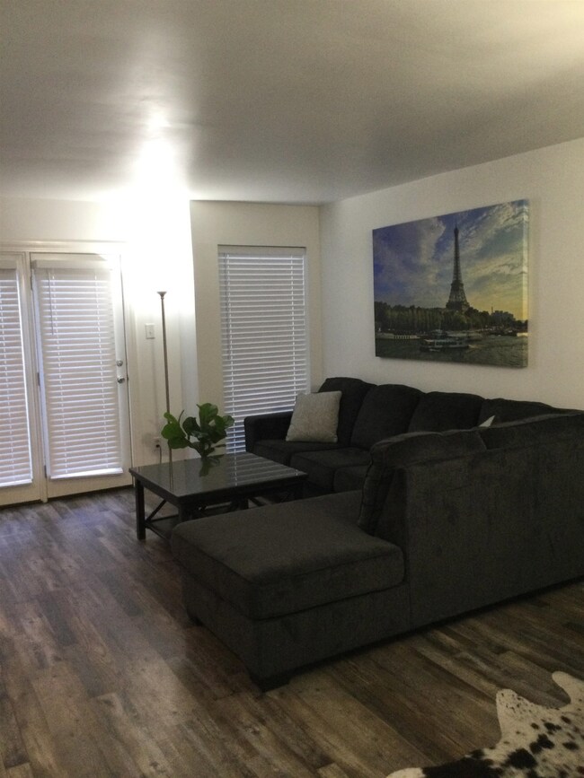 Living room with patio door