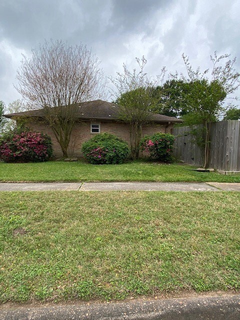 House sits on a corner-here is the landscaped side