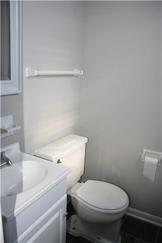 Crisp, clean and newly painted bathroom off the master!