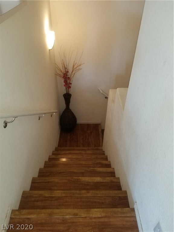 wooden stairs / pot shelves