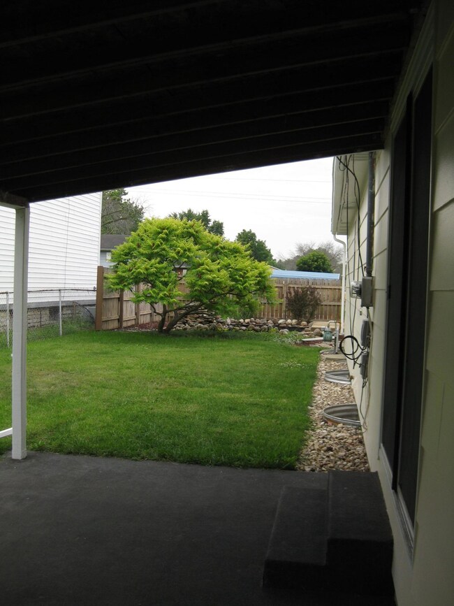 Back patio off garage