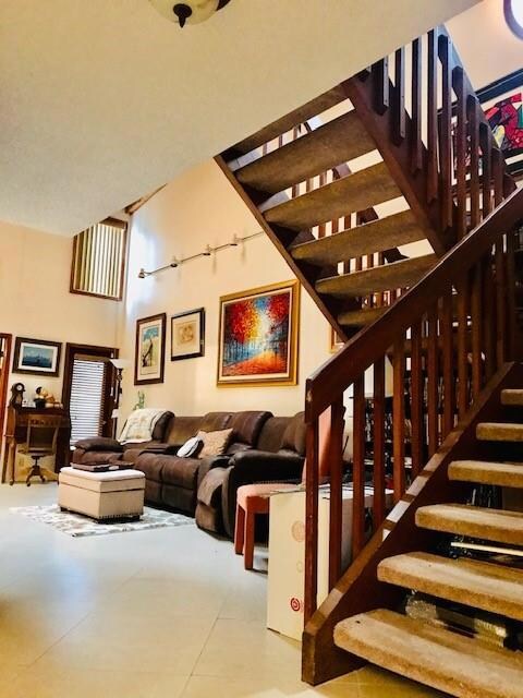 Living room, staircase