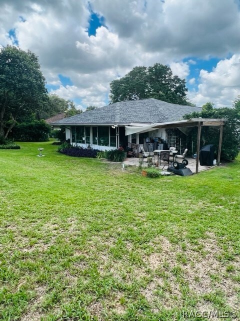 View from backyard towards house