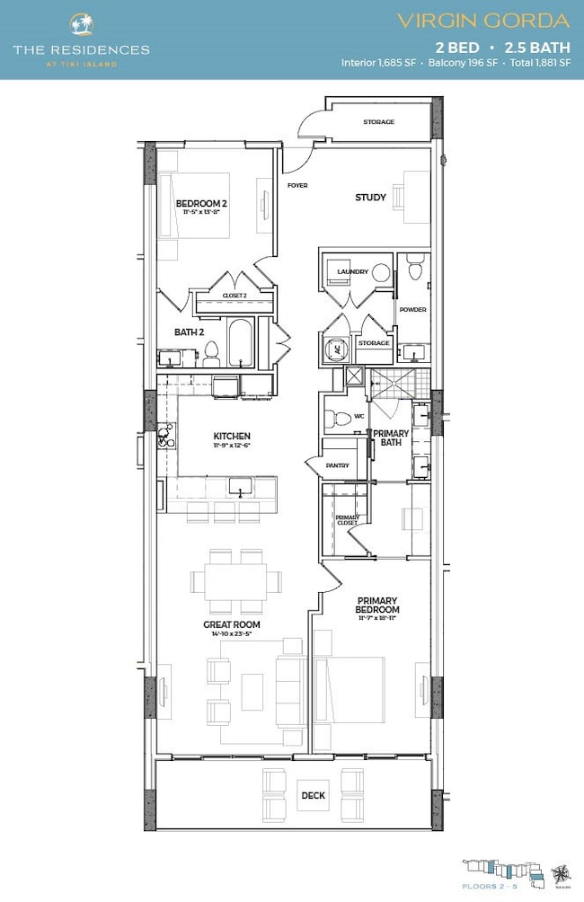 Virgin Gorda - Floor Plan The Residences At Tiki I