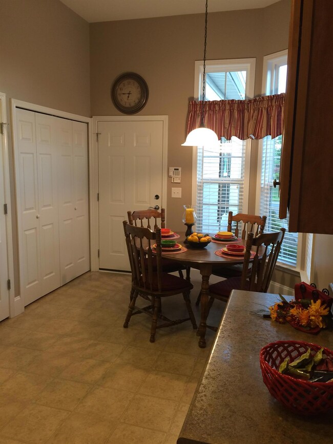 Kitchen nook with bay window.