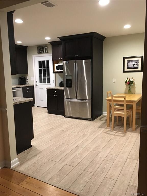 Open eat in kitchen (view from the living room)