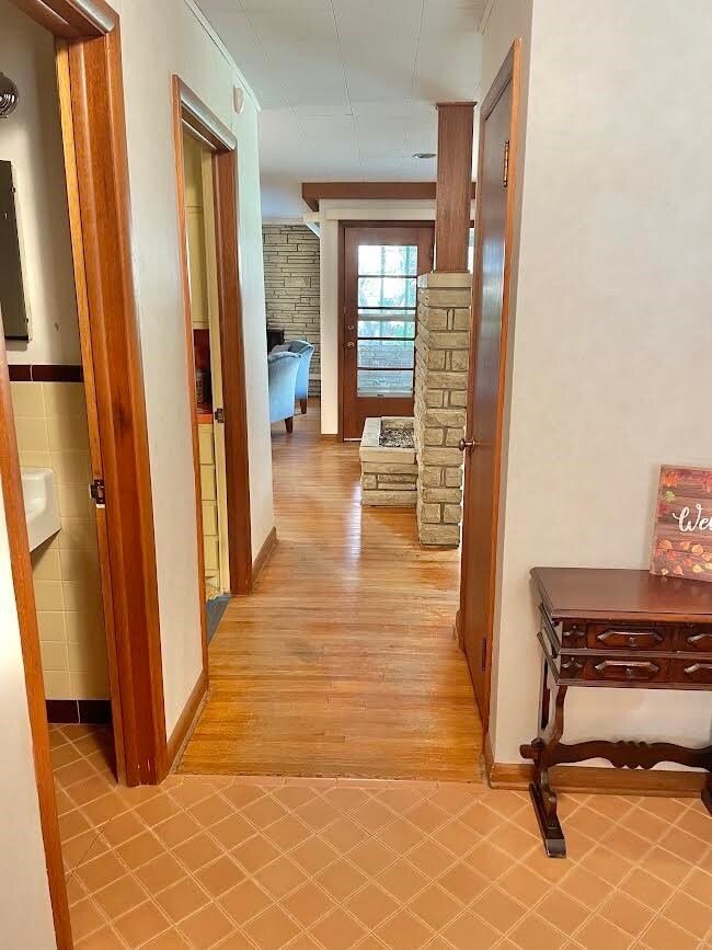 Entry view into living room.