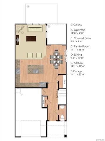 First Floor layout - covered patio will be finishe
