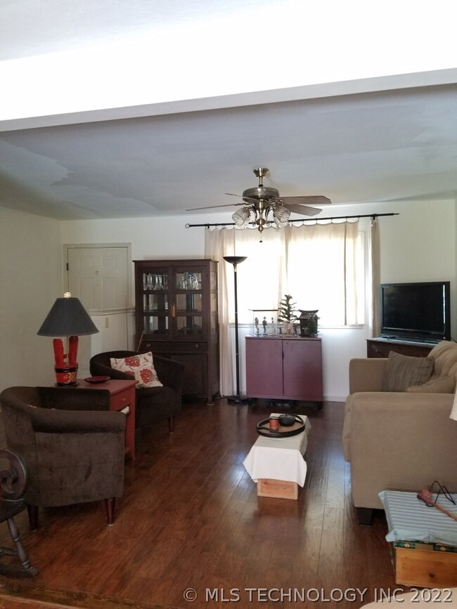 Open living and dining area