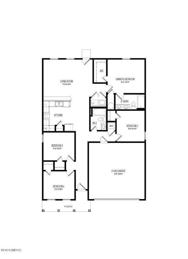 1402 2-Car - Floor Plan - BROCHURE - GRP