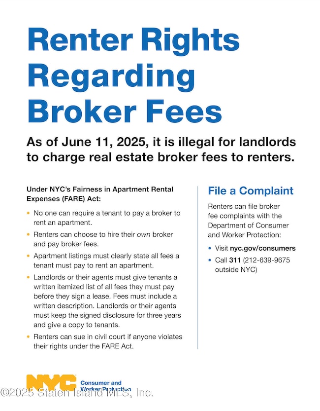 NEW LAW - LANDLORD PAYS THE BROKER FEE
