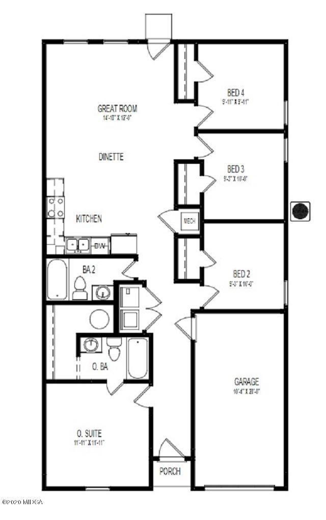 1201 1-Car - Floor Plan - BROCHURE - GRP