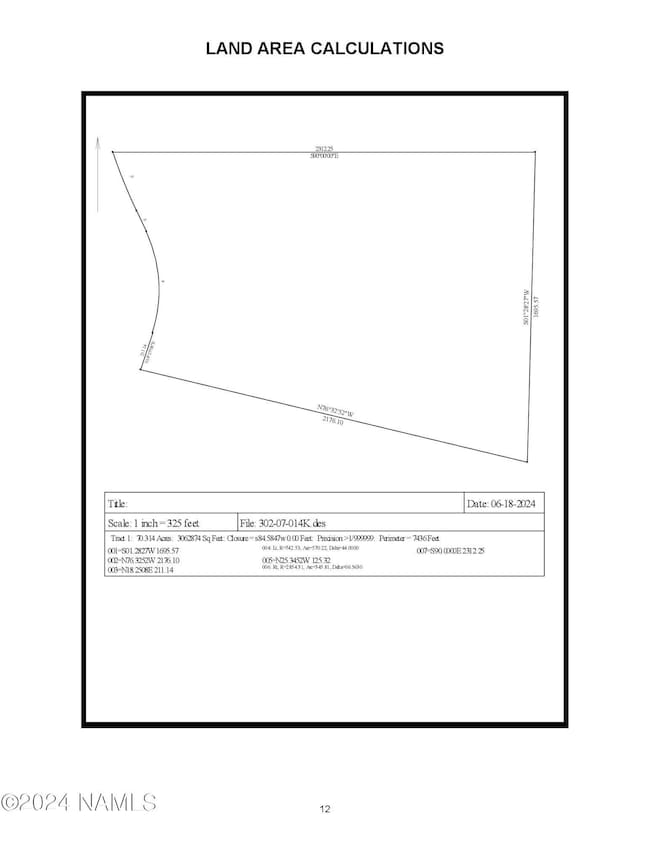 land area calculations from appraisal pl
