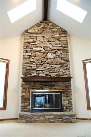 Stone fireplace in great room