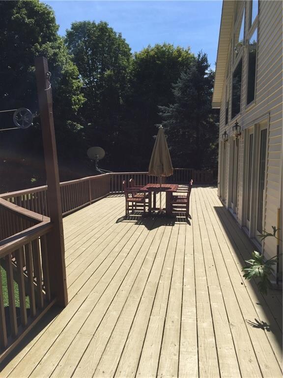 The deck extends the length of the home and offers