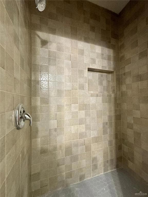 Bathroom with a tile shower