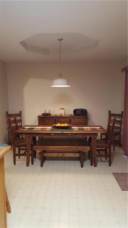 Dining Rm with slider door opens to back deck / pe