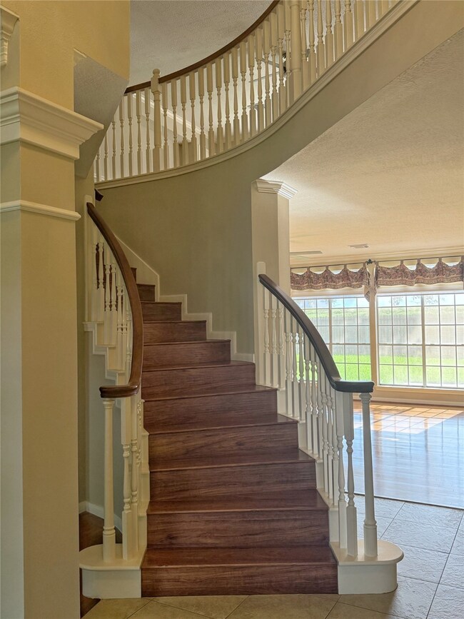Beautifully crafted spiral staircase that adds a t
