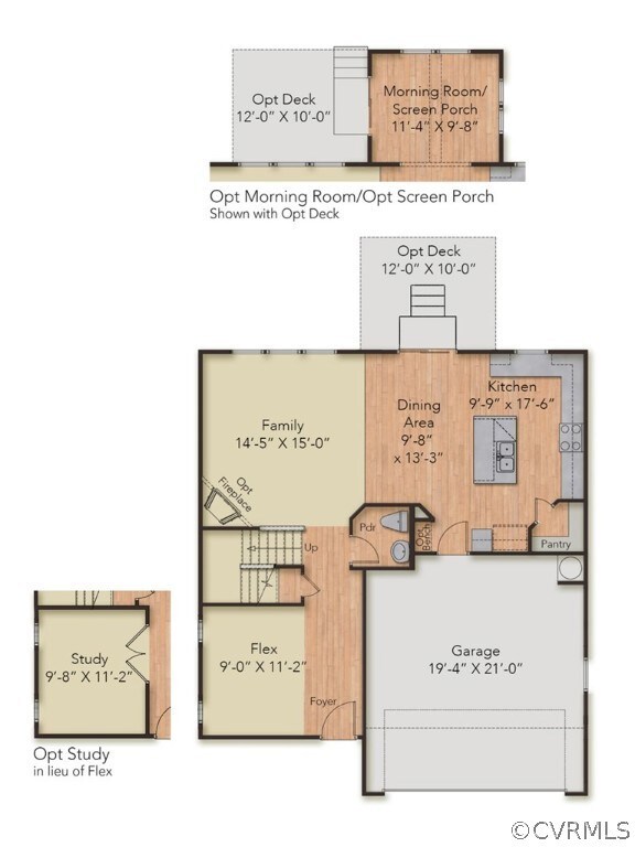 FIRST FLOOR - This home includes the study with fr