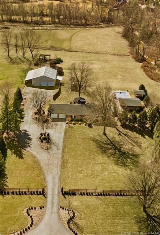 Aerial Front Barn. Pool. Pool House. Hammock House