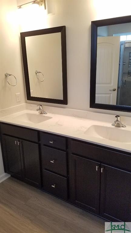 Master Bathroom 2 Sink Vanity with Cultured Marble