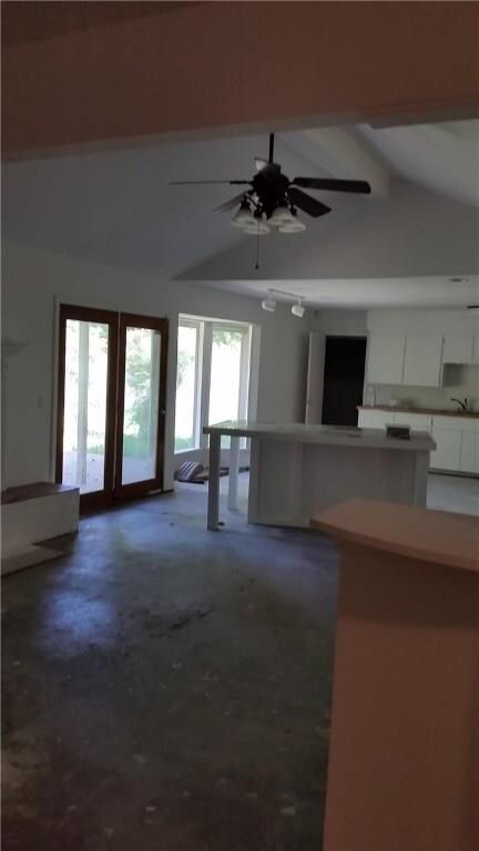 kitchen and walk out to patio