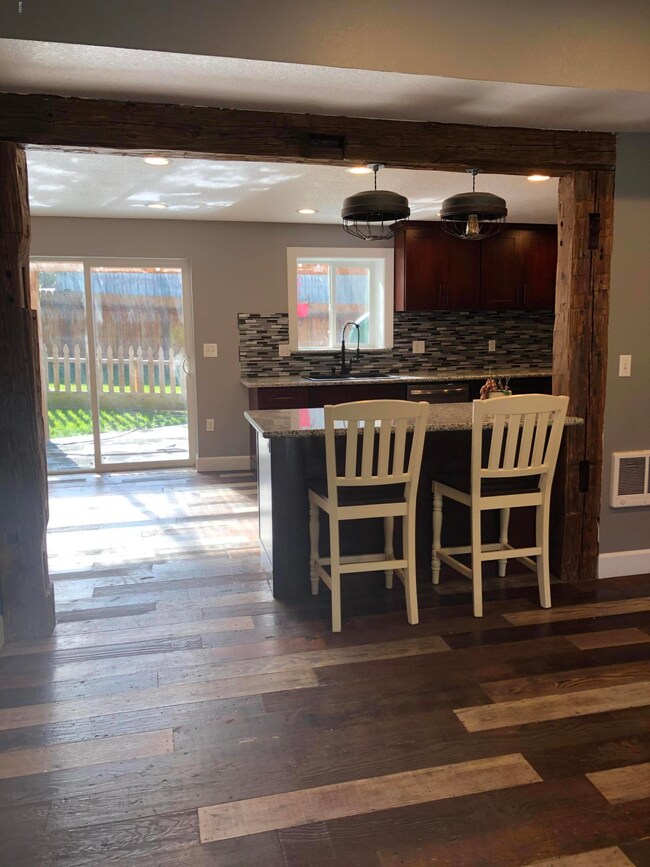 looking into kitchen