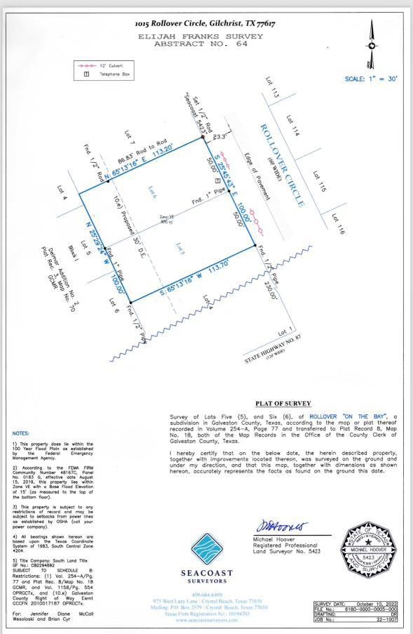 1027, LOT 6 Rollover Cir, Bolivar Peninsula, TX 77617 - photo 2