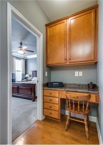 You have to love little touches like this!  A great drop zone for mail or homework nook!