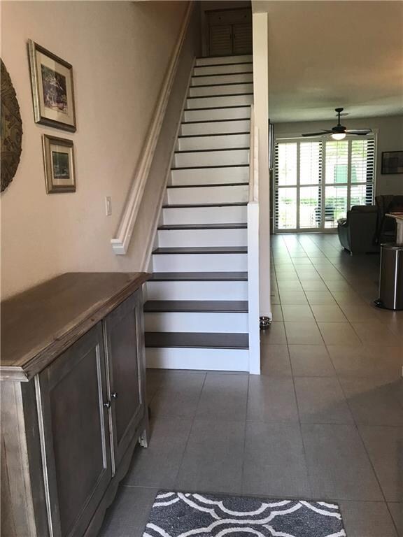 Foyer and bamboo stairs
