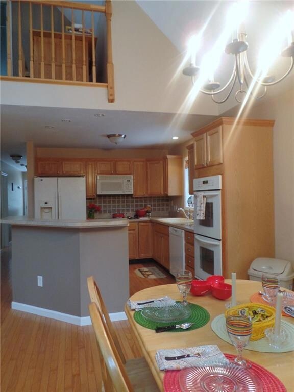 Looking toward the kitchen, and the...