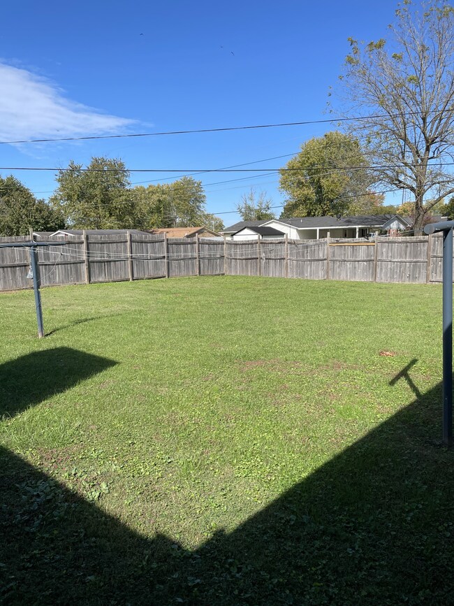 Privacy fenced back yard