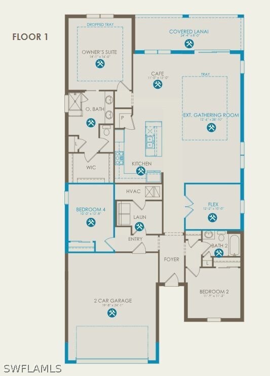Floor plan with structura options selected