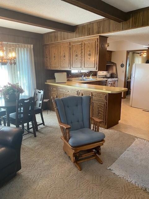 Family room, informal dining and open view toward kitchen